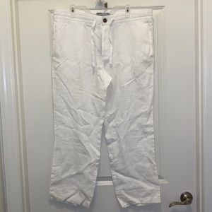 NWT TOMMY HILFIGER MEN’S WHITE LINEN PANTS SIZE 36x30